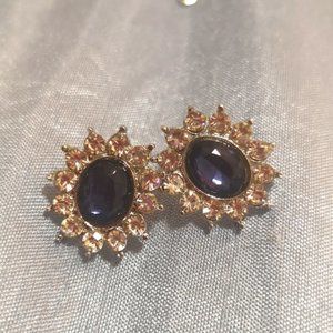 Faux Sapphire And Diamond Set